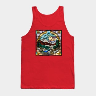 Rocky Mtn Sunset Stained Glass Tank Top